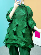Pleated Designer Tunic Top - Statement Sleeve, High-End Fashion